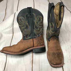 SMOKY MOUNTAIN LEATHER BOOTS Western Cowboy Unisex Kids Size 13.5